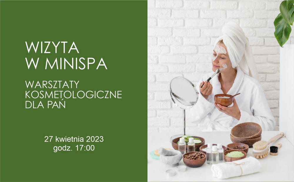 Kobieta robiąca domowe SPA. Informacje o warsztatach.