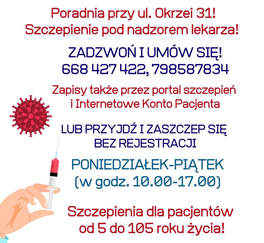 Infografika dotycząca punktu szczepień