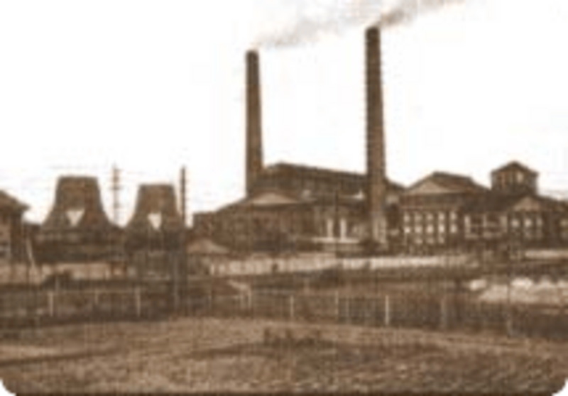 Historyczne Zdjęcie przedstawiające przemysł w Łaziskach Górnych 