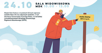 Fragment plakatu wydarzenia: Łaziskie wędrówki pod górę.