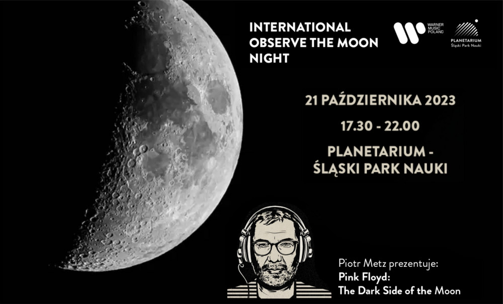 Zdjęcie księżyca po lewej stronie, szczegóły wydarzenia.