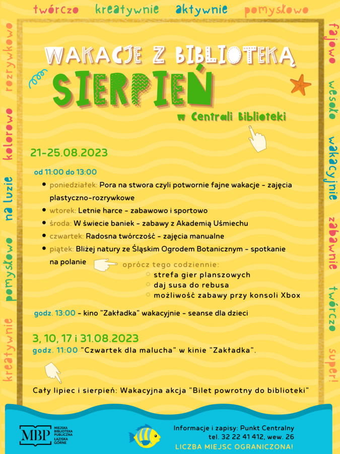 Plakat ze szczegółami wydarzeń