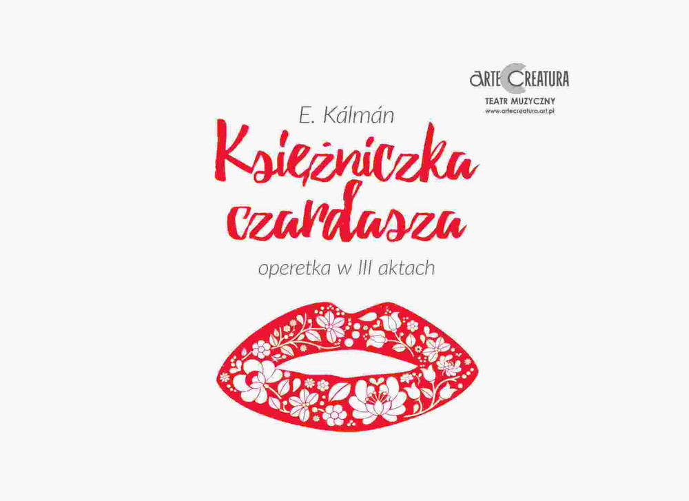 Grafika z czerwonymi ustami z wrysowanymi kwiatkami.