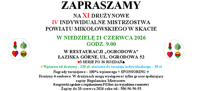 Zaproszenie na XI Drużynowe oraz IV Indywidualne Mistrzostwa Powiatu Mikołowskiego w Skacie (szczegóły w treści artykułu)