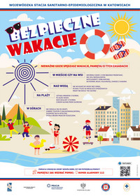 Plakat promocyjny Bezpieczne wakacje