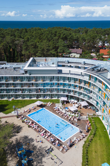 Widok hotelu z lotu ptaka