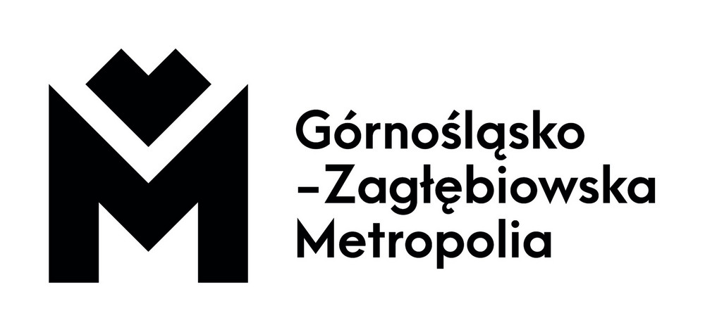 Logo Górnośląskiej Zagłębiowskiej Metropolii. Literka M z sercem.