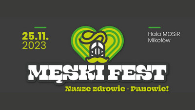 Logotyp wydarzenia męski fest. Termin i miejsce wydarzenia.