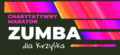 Grafika z nazwą wydarzenia na ciemnym tle. Kolorowe 