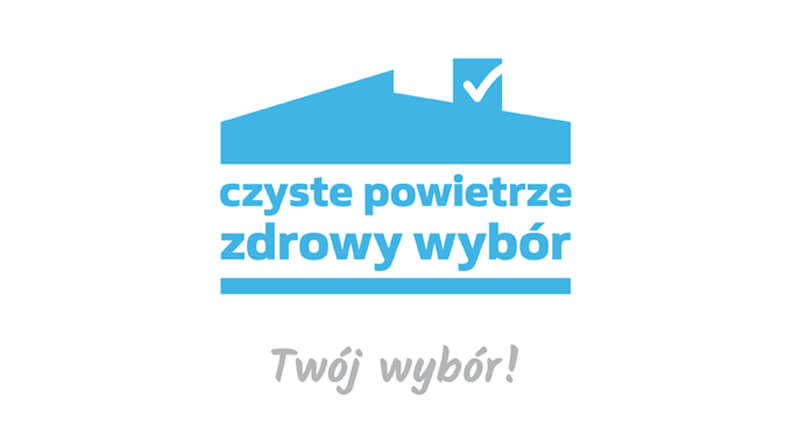 Grafika przedstawia logo programu Czyste Powietrze.