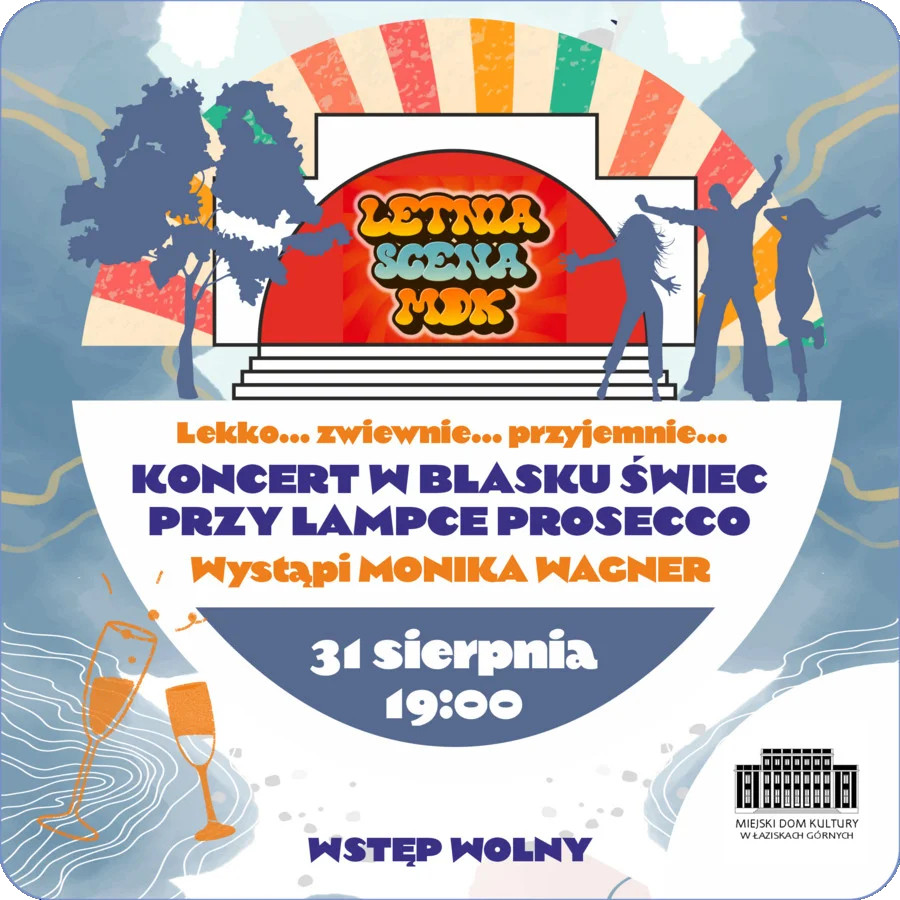 Plakat koncertu Moniki Wagner w ramach Letniej Sceny MDK