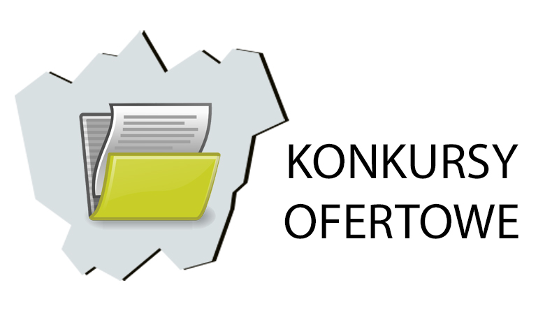 Baner: na białym tle kontury miasta Łaziska Górne, w który wpisano znak graficzny otwieranego dokumentu, z boku konturu miasta napis: konkursy ofertowe