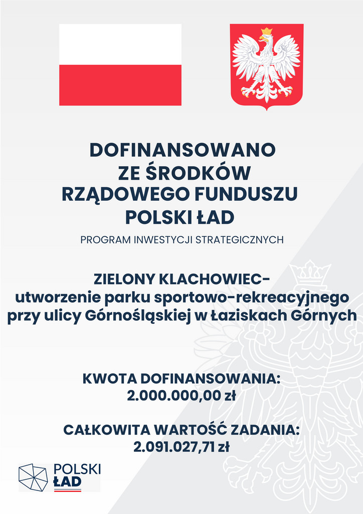 Plakat z informacjami o dofinansowaniu